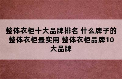 整体衣柜十大品牌排名 什么牌子的整体衣柜最实用 整体衣柜品牌10大品牌